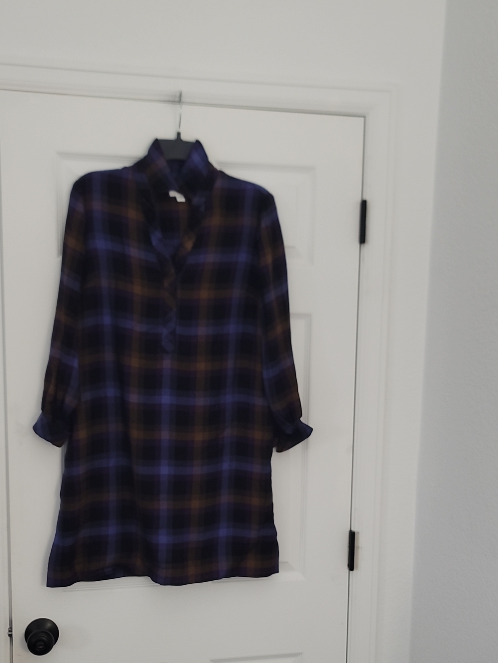 J. Jill Purple Plaid Roll-Tab Tunic